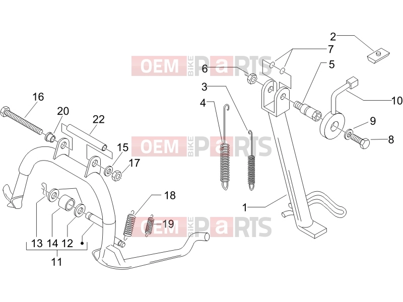 Frame - Plastic parts - Coachwork » Stand/s - Piaggio X9 250 Evolution 2006