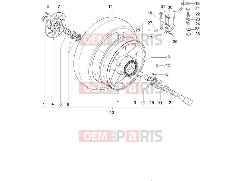 PIAGGIO X9 500 Evolution ABS Suspensions - Wheels » Front wheel