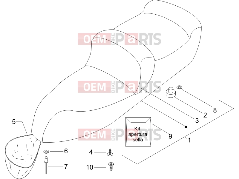 Frame - Plastic parts - Coachwork » Saddle/seats - Piaggio X9 500 Evolution ABS 2007