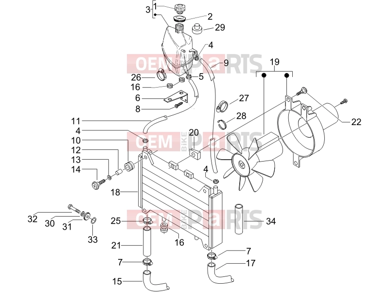 PIAGGIO X9 500 Evolution (USA) Frame - Plastic parts - Coachwork » Cooling system