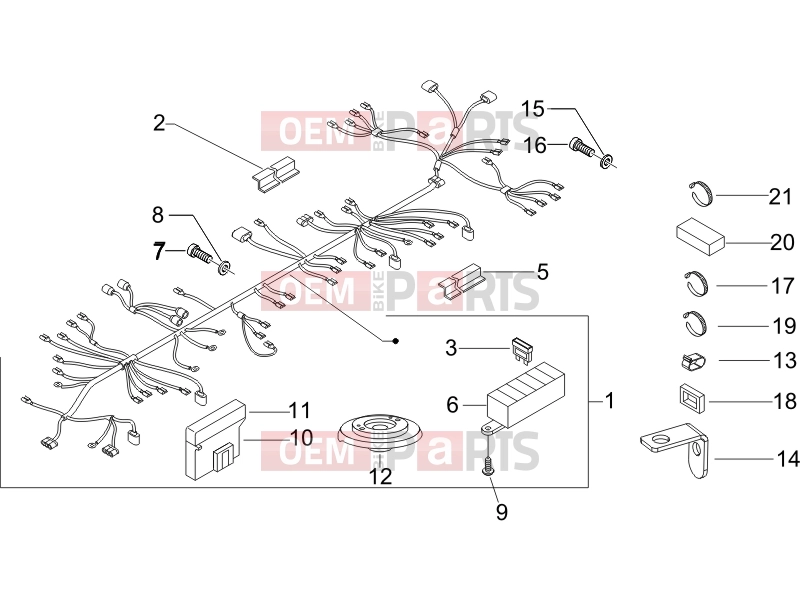 PIAGGIO X9 500 Evolution (USA) Electrical system » Main cable harness