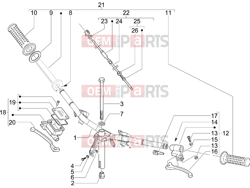 Handlebars/Steering » Handlebars - Master cil. - Piaggio Zip 100 4T 2011