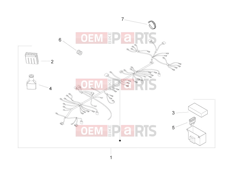 Electrical system » Main cable harness - Piaggio Zip 50 2T 2009