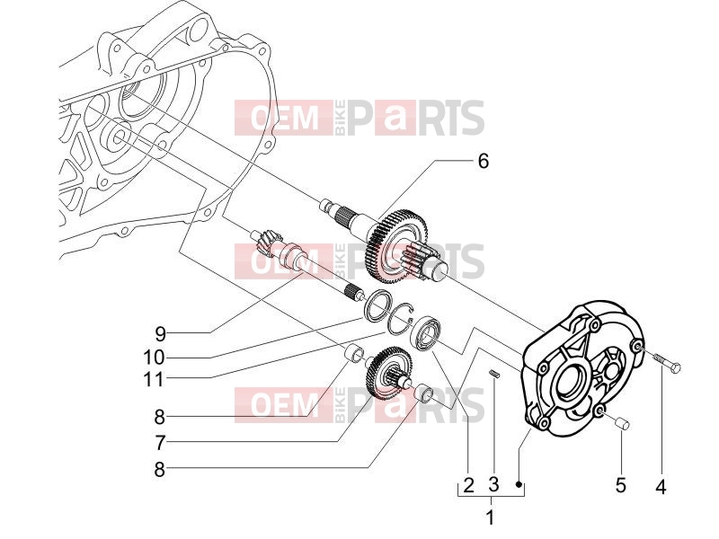 Engine » Reduction unit - Piaggio Zip 50 4T 2006