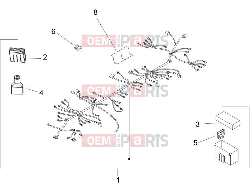 Electrical system » Main cable harness - Piaggio Zip 50 4T 2012