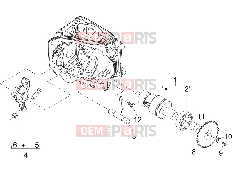 Engine » Rocking levers support unit - Piaggio Zip 50 4T 2012