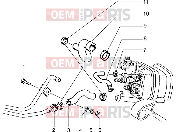 Engine » Installation de refroidissement - Piaggio Zip SP 50 old.