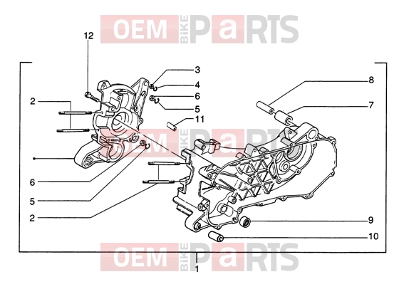 Engine » Crankcase - Piaggio Zip SP 50 H2O
