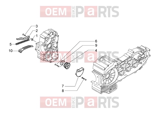 Engine » Pump group-timing chain - Piaggio Beverly 500 (EMEA)