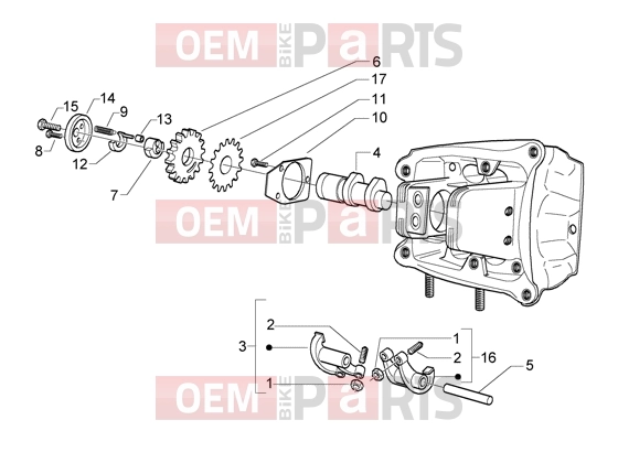 Engine » Rocker levers support - Piaggio Beverly 500 (EMEA)