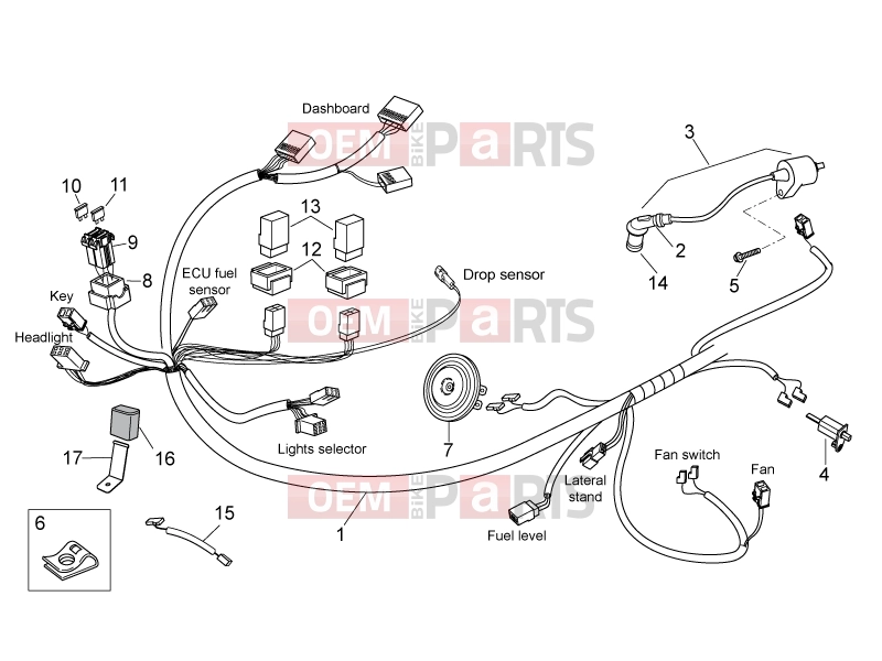 FRAME » Front electrical system - Aprilia Atlantic 125 E3 2012