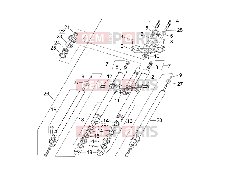 FRAME » Front fork - Aprilia MX 50 2004