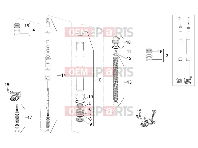 APRILIA MXV 450 Cross FRAME » Front fork