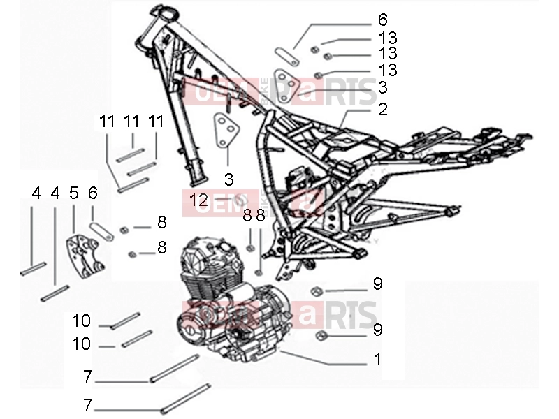 derbi ETX 150 Frame » Eengine and frame