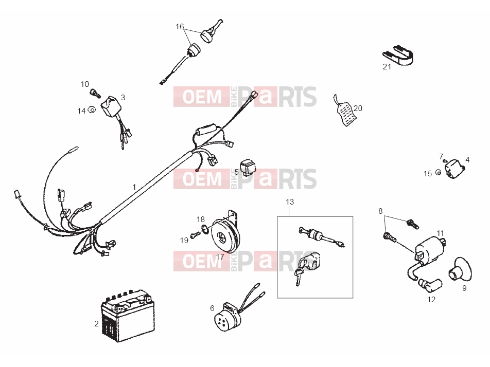 Tables » Electrical system - Derbi QUAD DFW 50 2005