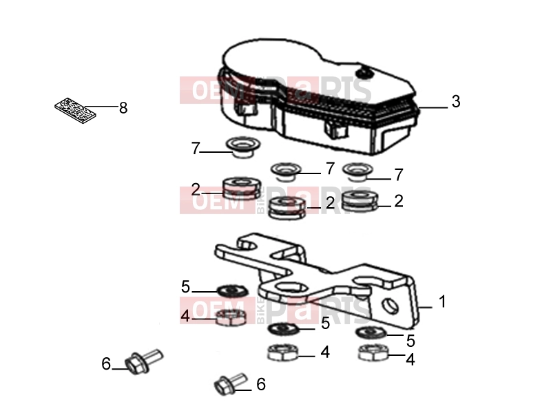 Frame » Dashboard assembly - Derbi STX 150 2018