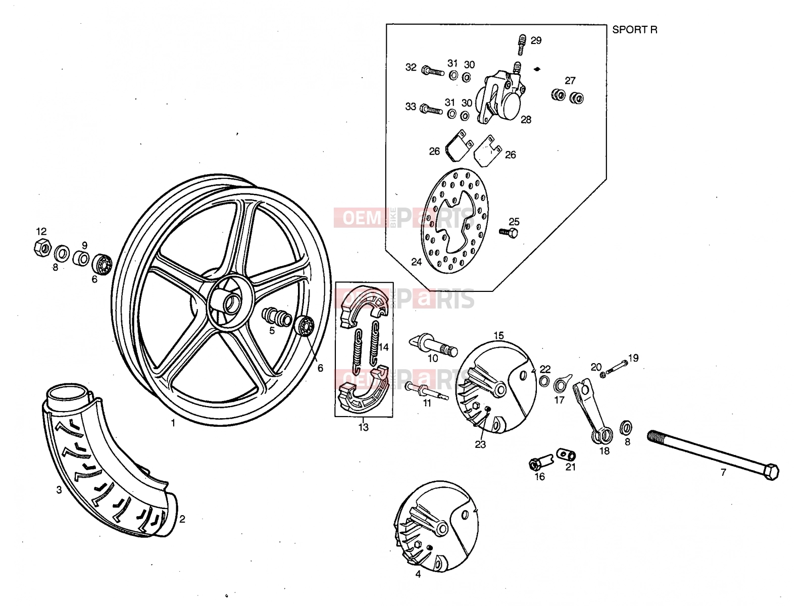 derbi Variant Start-Stop 50 Tables » Front wheel