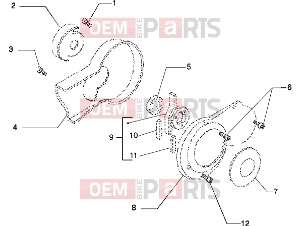 Engine » Cover crankcase, half - Gilera Eaglet automatic