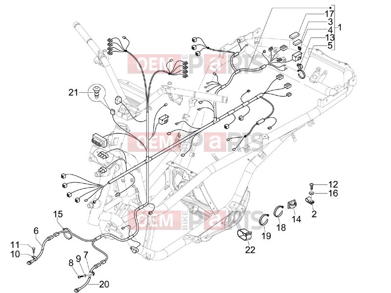 gilera 2011 Fuoco 500 Electrical system » Main cable harness