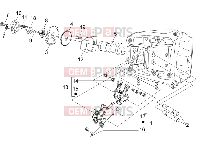 gilera 2014 Fuoco 500 Engine » Rocking levers support unit