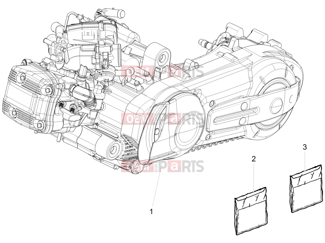 Engine » Engine, assembly - Gilera Fuoco 500 LT 2014