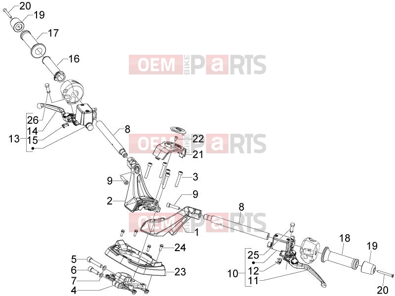 Handlebars/Steering » Handlebars - Master cil. - Gilera GP 800 2007