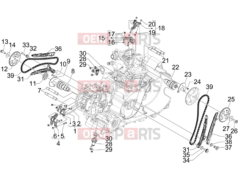 gilera 2007 GP 800 Engine » Rocking levers support unit