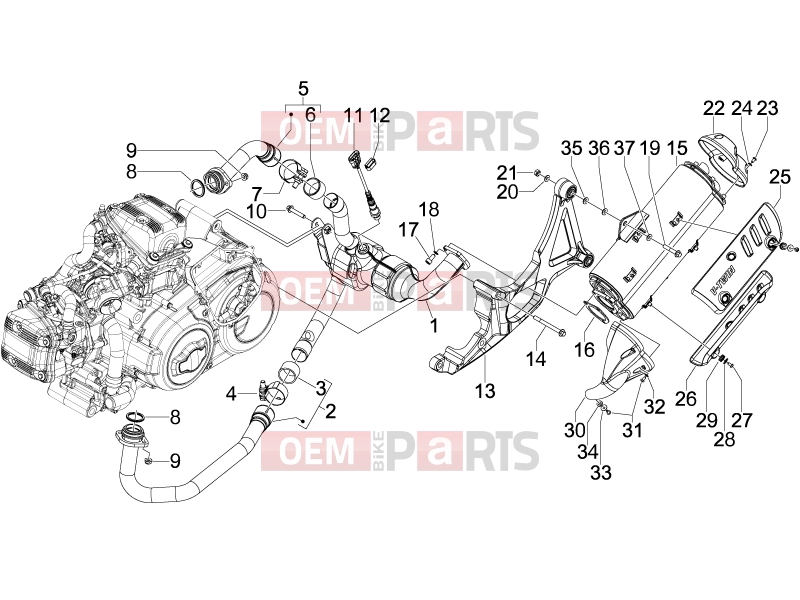 Engine » Silencer - Gilera GP 800 2009