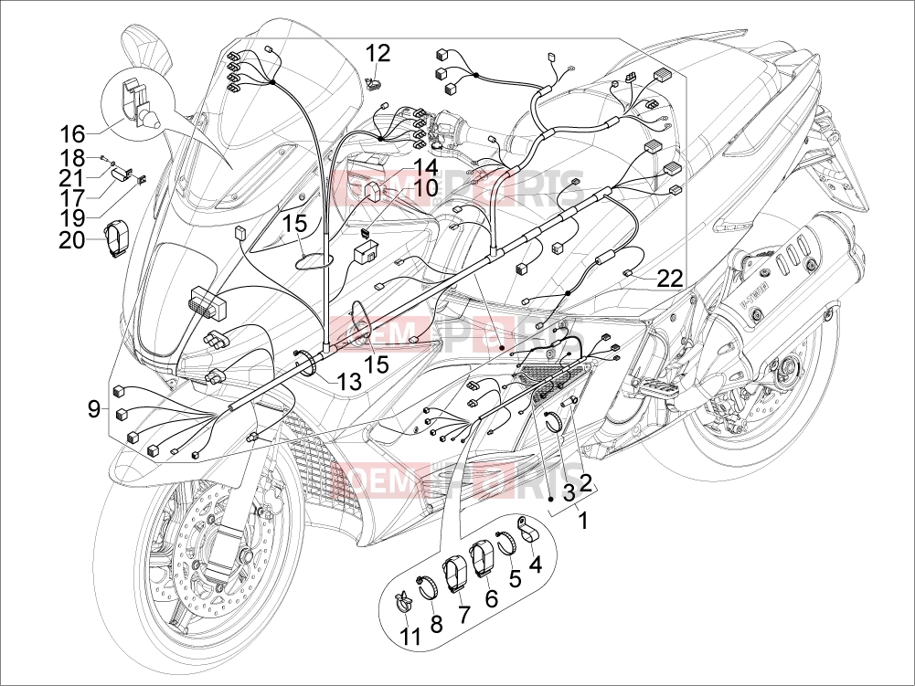gilera 2011 GP 800 Electrical system » Main cable harness