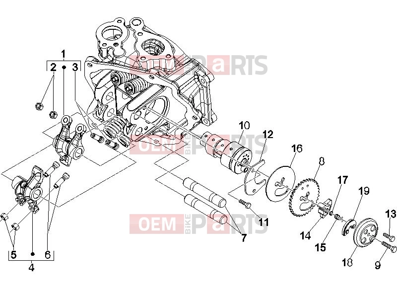 Engine » Rocking levers support unit - Gilera Oregon 250 2007