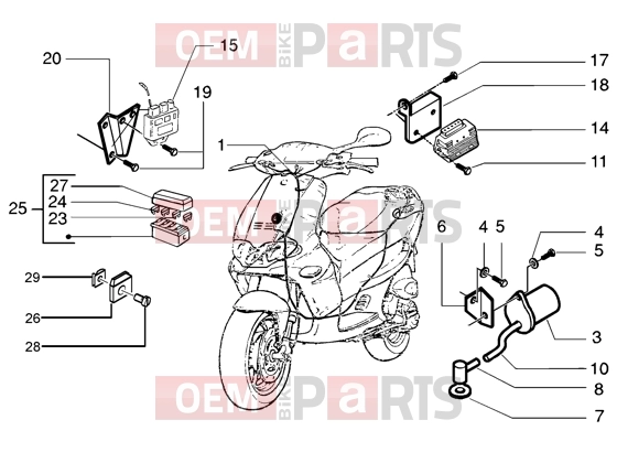 Electrical system » Electrical device - Gilera Runner 125 VX 4T