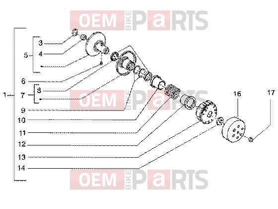 Engine » Driven pulley - Gilera Runner 50 SP