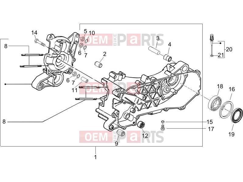 gilera 2017 Runner 50 SP Engine » Crankcase