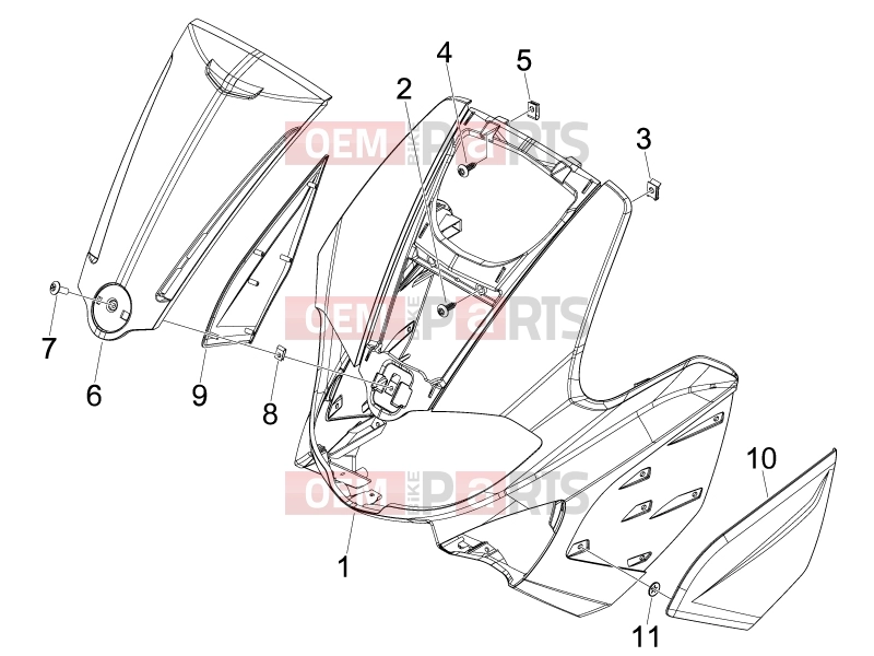 Frame - Plastic parts - Coachwork » Front shield - Gilera Runner 50 SP 2017