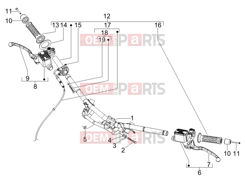 gilera 2018 Runner 50 SP Handlebars/Steering » Handlebars - Master cil.