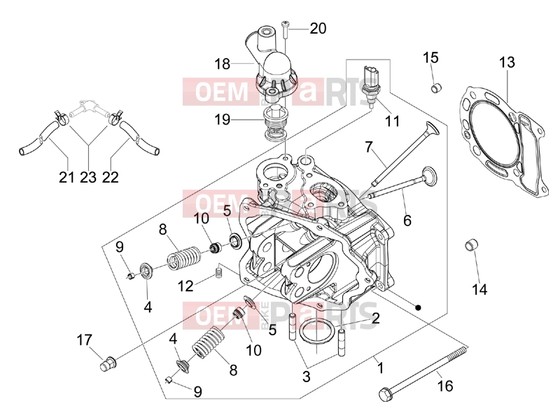 Engine » Head unit - Valve - Gilera Runner 125 ST 4T 2012