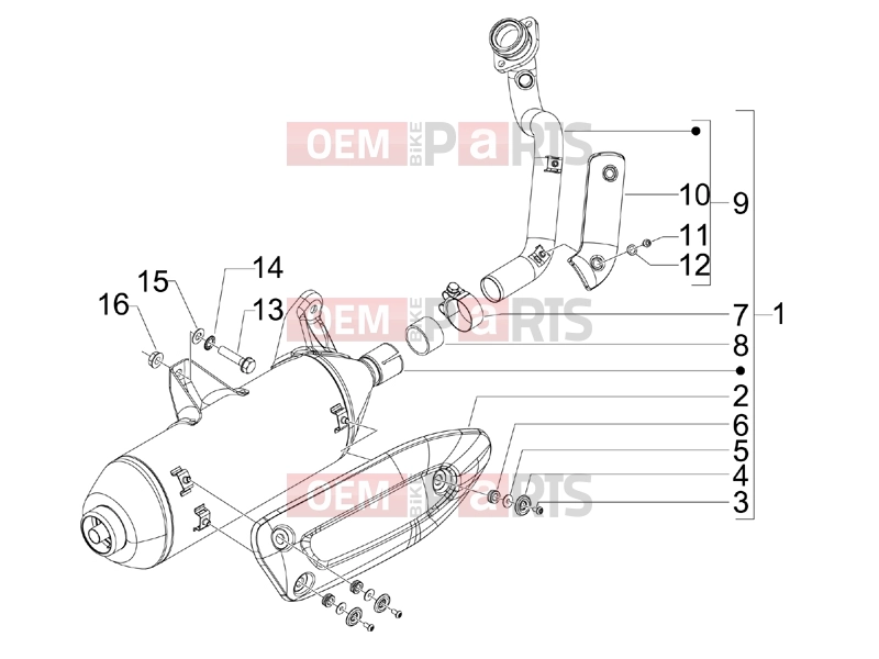 Engine » Silencer - Gilera Runner 125 ST 4T 2014