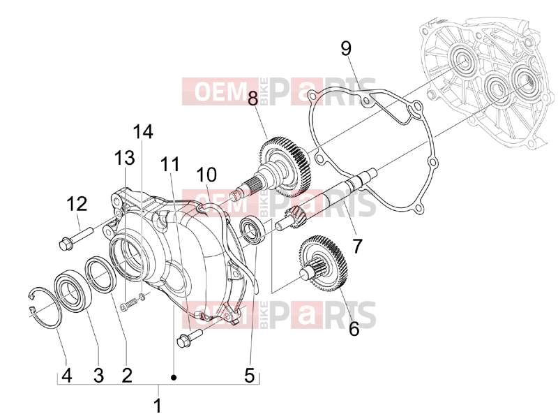 gilera 2016 Runner 125 ST 4T Engine » Reduction unit