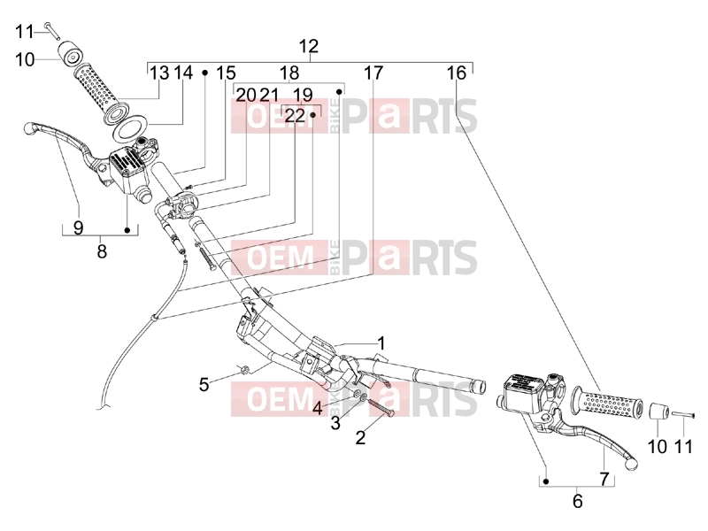 gilera 2017 Runner 125 ST 4T Handlebars/Steering » Handlebars - Master cil.
