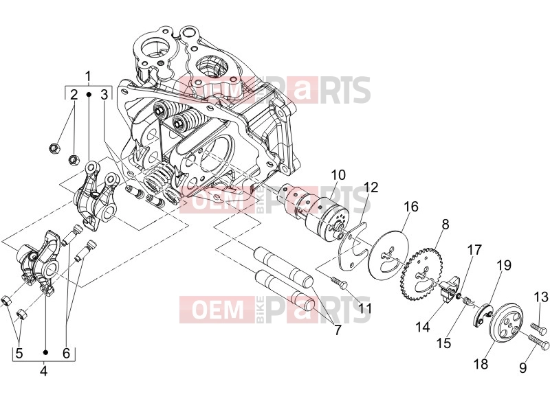 gilera 2011 Runner 200 ST 4T Engine » Rocking levers support unit