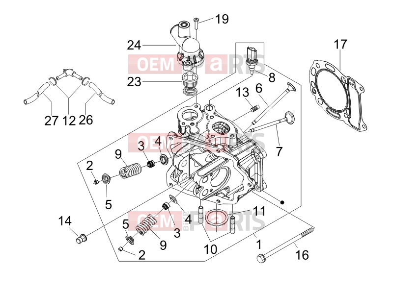 gilera 2012 Runner 200 ST 4T Engine » Head unit - Valve