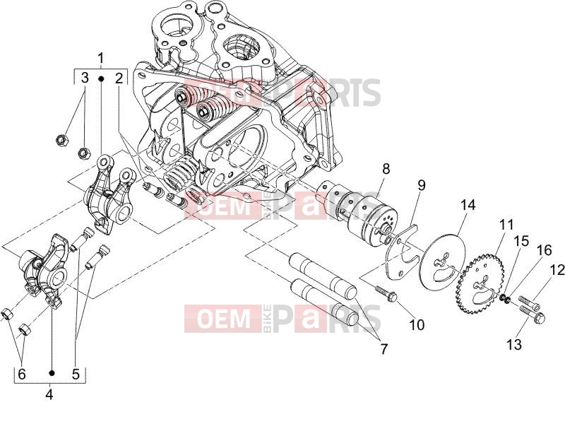 gilera 2007 Runner 125 VX 4T -SC- Engine » Rocking levers support unit