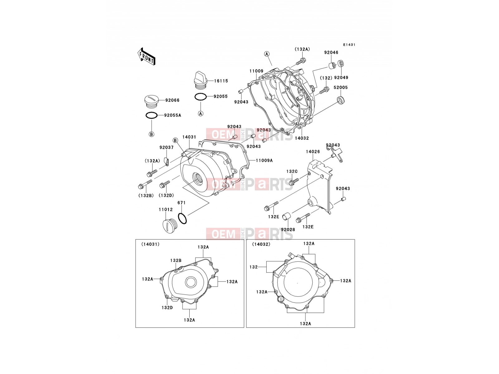 Engine Cover(s) - Kawasaki EL250 (EL250-E2) 1992