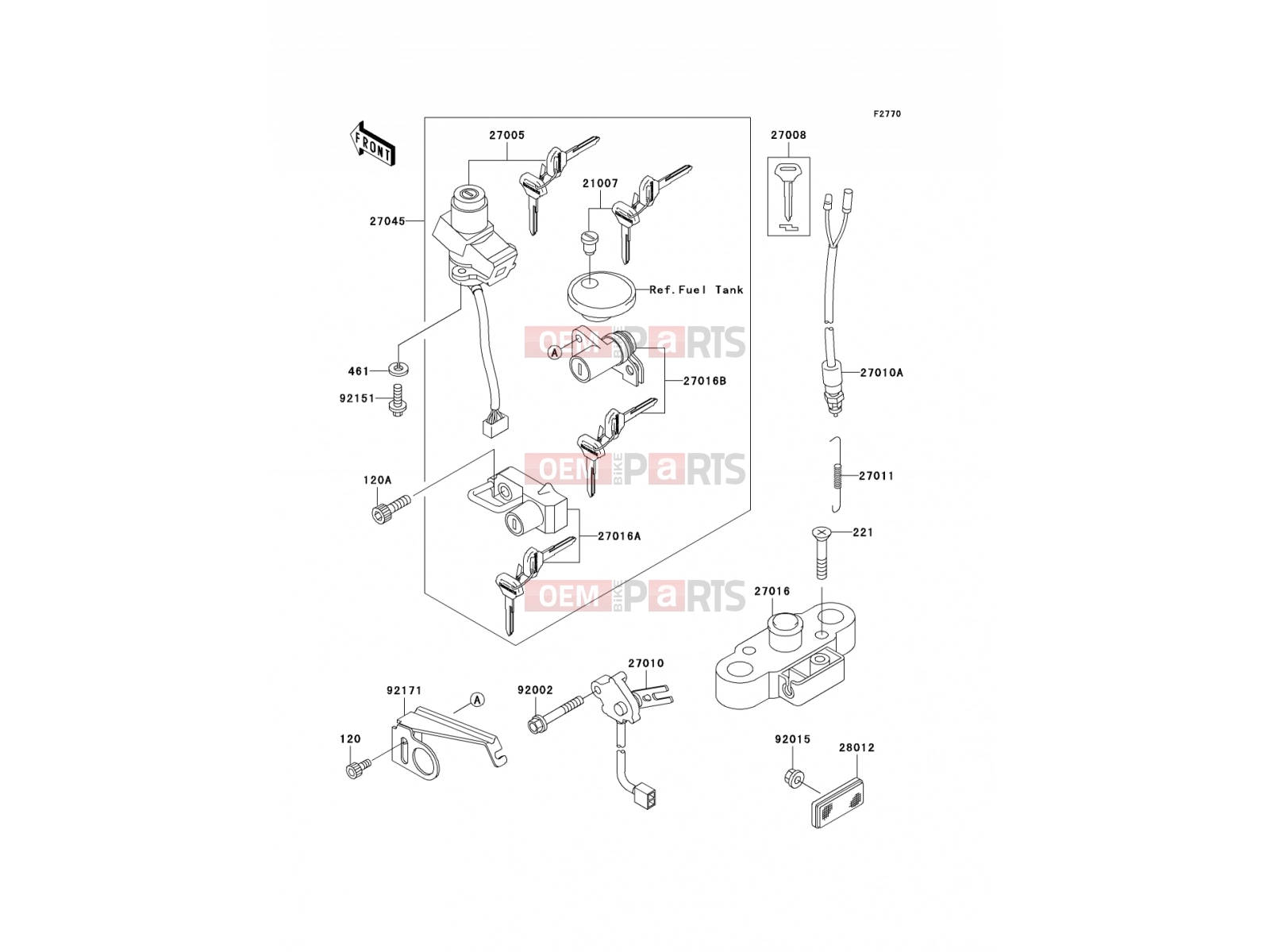 Ignition Switch - Kawasaki W650 (EJ650-C5) 2003