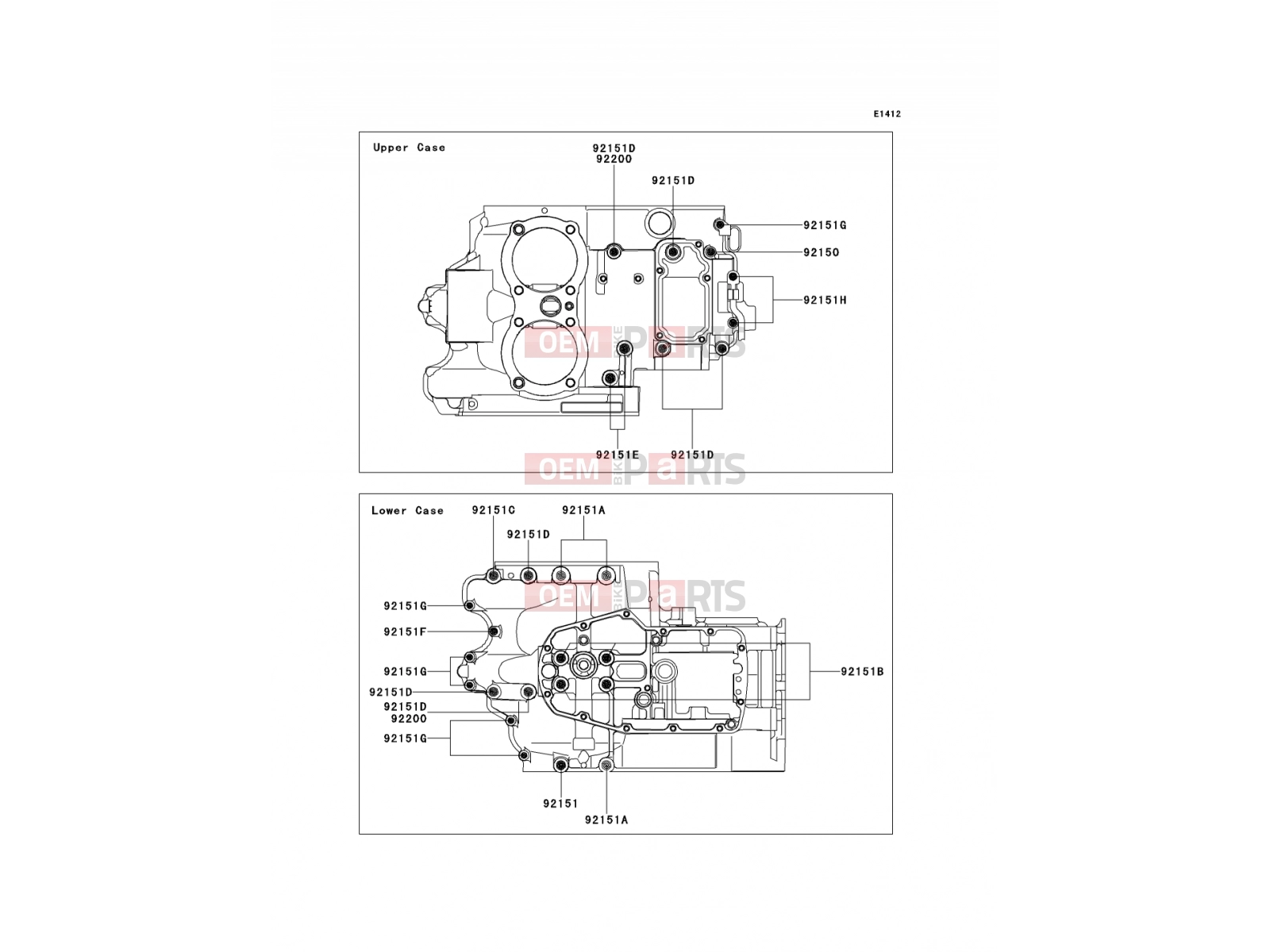 KAWASAKI 2012 Crankcase Bolt Pattern
