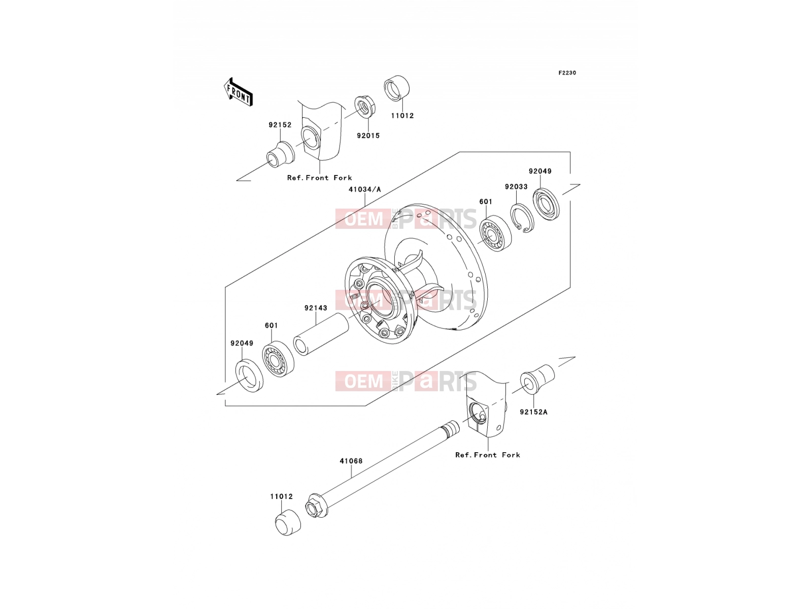 Front Hub - Kawasaki W800 (EJ800ADFA) 2013