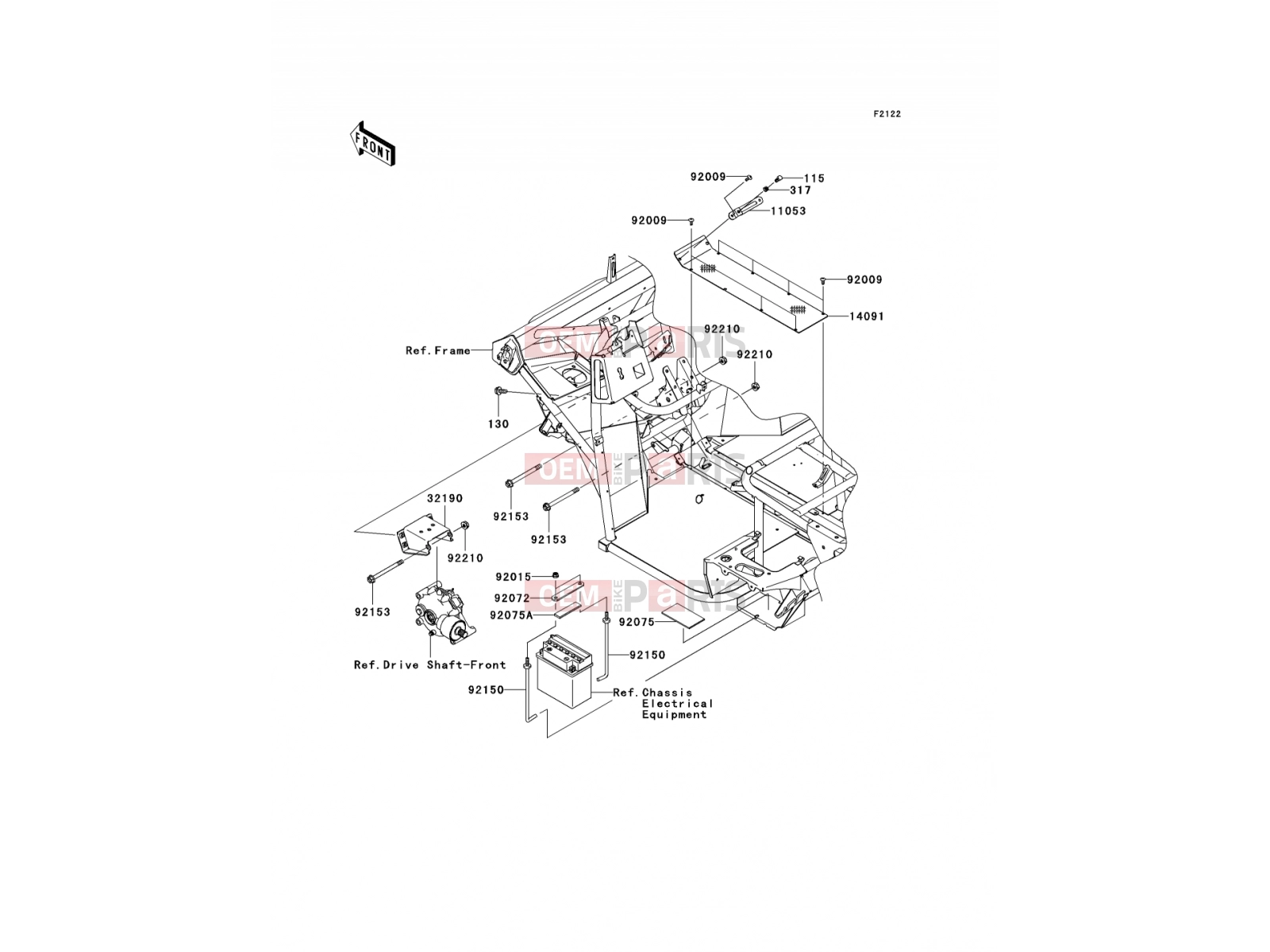Engine Mount - Kawasaki MULE 610 4x4 (KAF400A8F) 2008