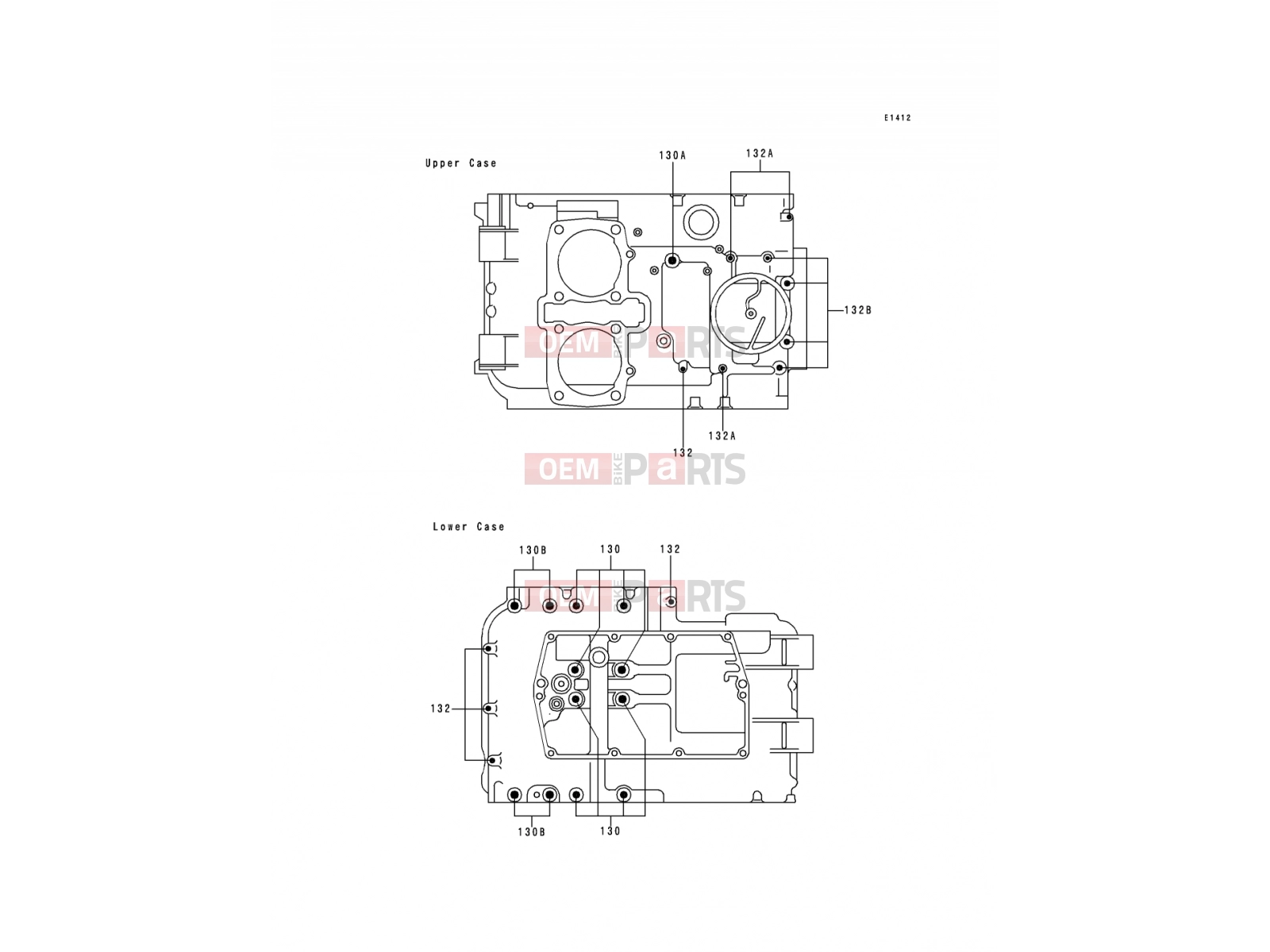 Crankcase Bolt Pattern - Kawasaki ER-5 (ER500-B4) 2000