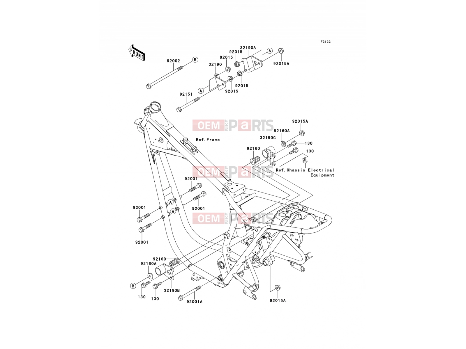 Engine Mount - Kawasaki W650 (EJ650-A4) 2002
