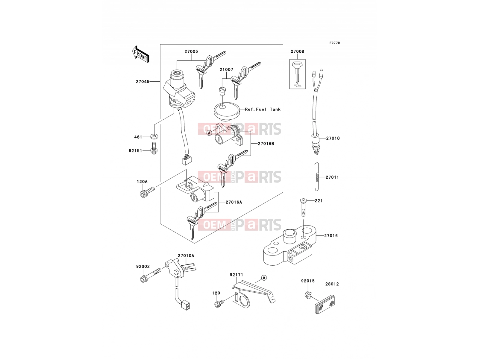 Ignition Switch - Kawasaki W650 (EJ650-A4) 2002
